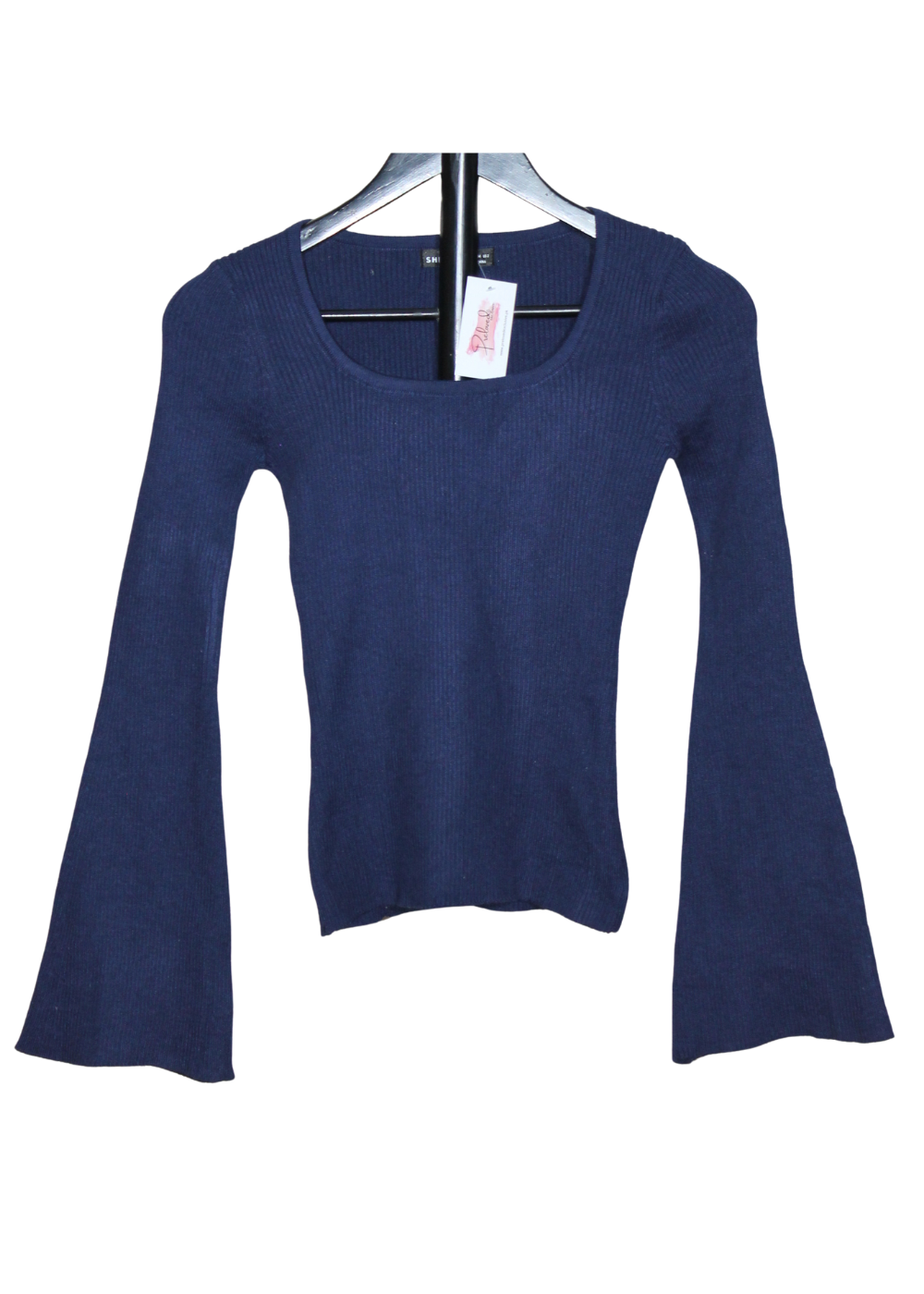 U Neckline Ribbed Top