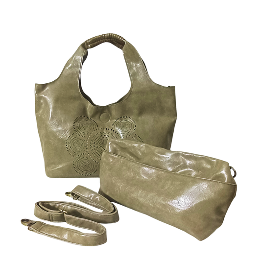 Faux Leather Tote with removable pouch