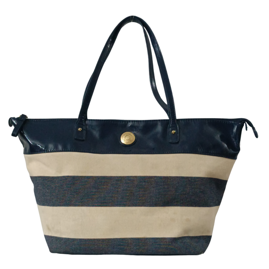 Canvas Stripped Tote Bag