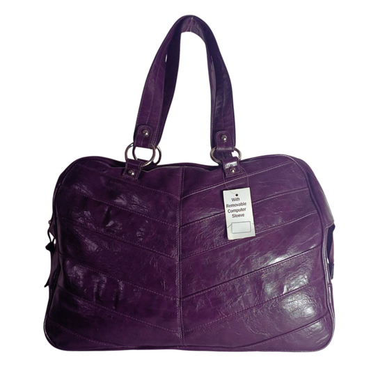 Diagonal Chevron Tote Bag with removable Laptop Sleeve
