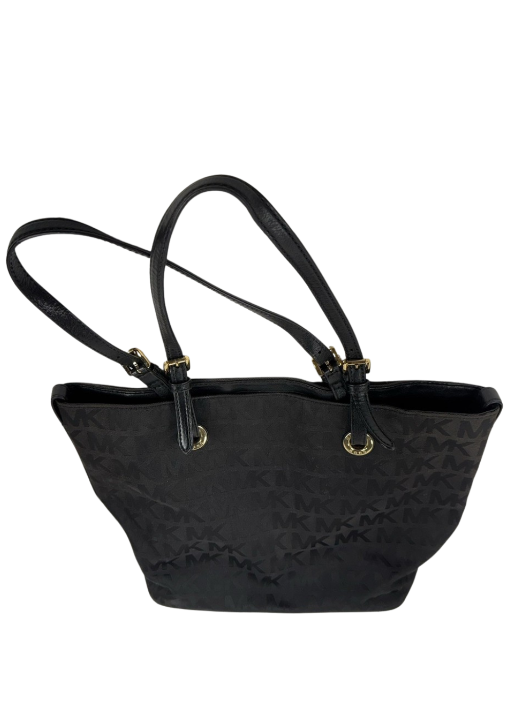 MK Jet set Black MK Print Canvas Tote