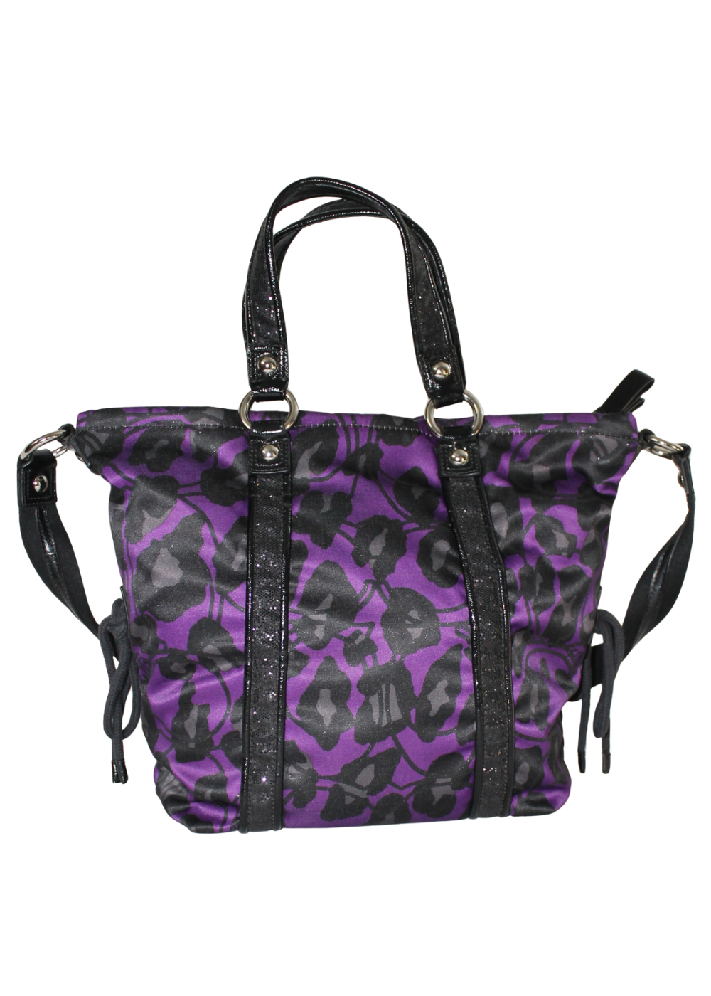 Coach Poppy Daisy Ocelot Glitter Shoulder Tote Handbag