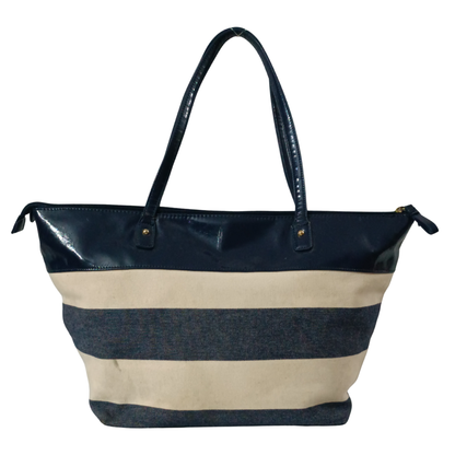 Canvas Stripped Tote Bag