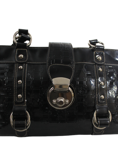 Embossed Patent Faux Leather shoulder Bag