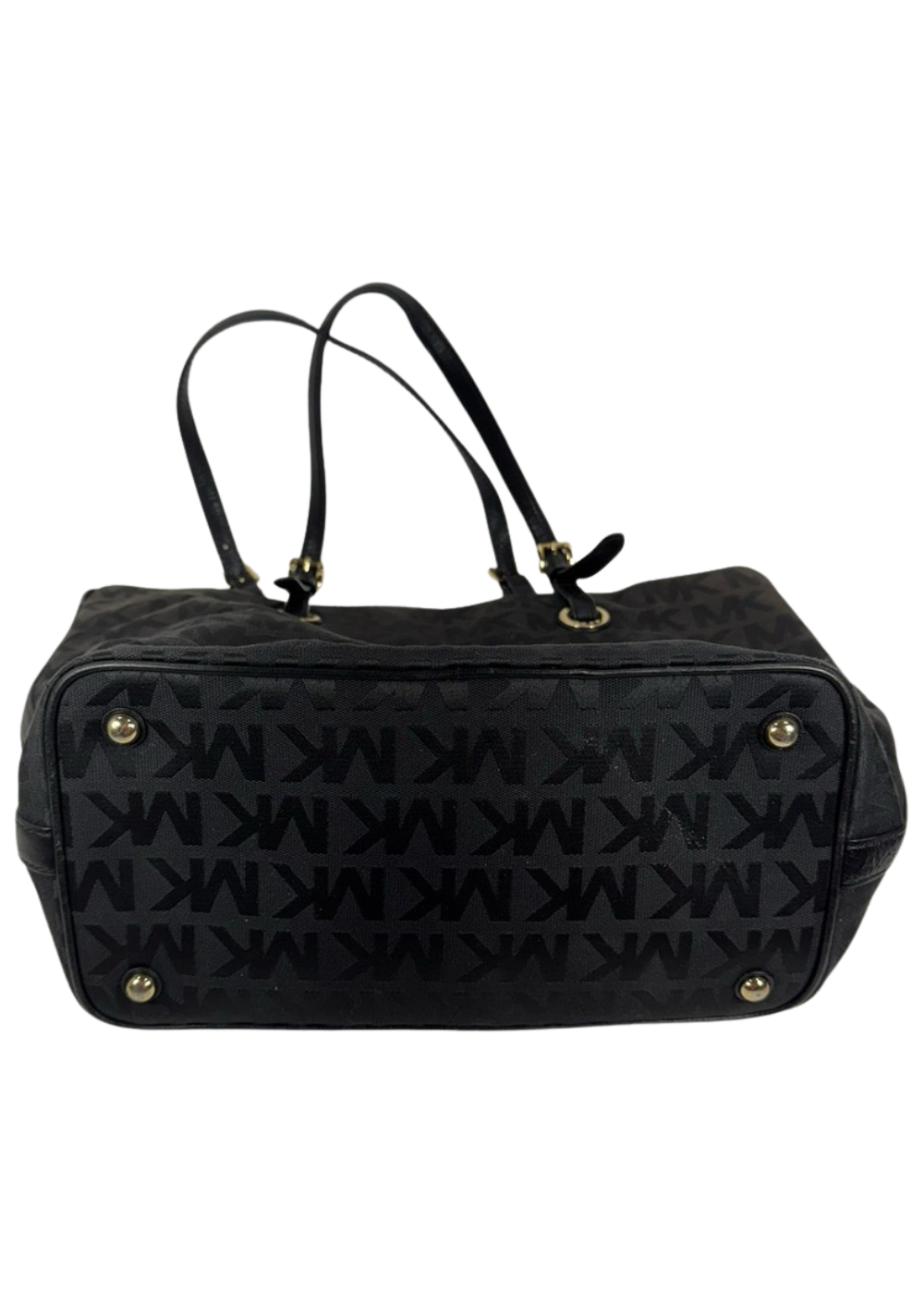 MK Jet set Black MK Print Canvas Tote