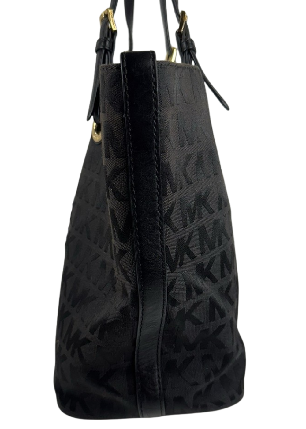 MK Jet set Black MK Print Canvas Tote
