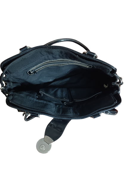 Embossed Patent Faux Leather shoulder Bag