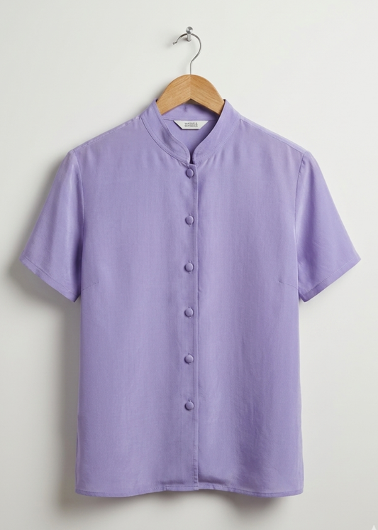 Silk Short Sleeve Blouse