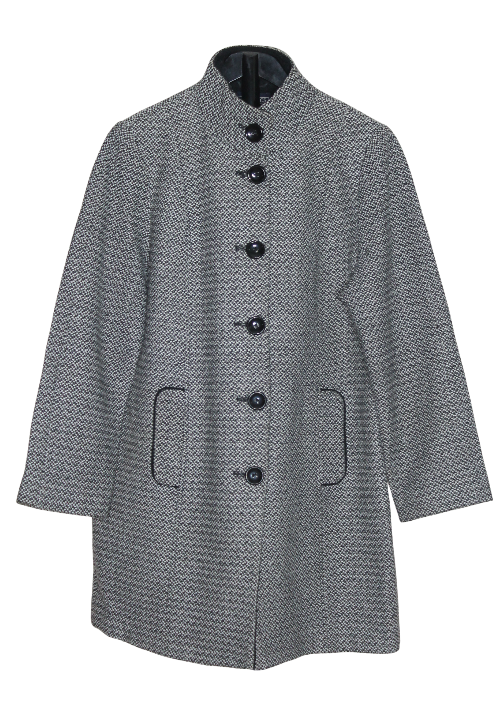 Standup collar Tweed long coat