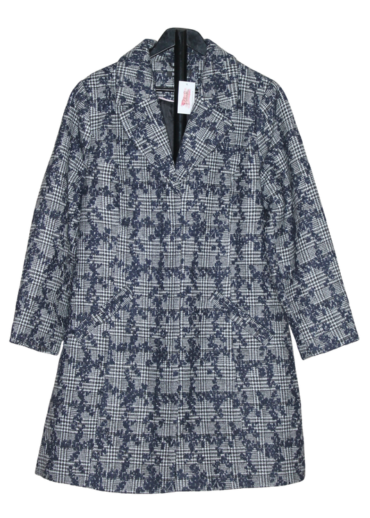 Floral check pattern winter coat