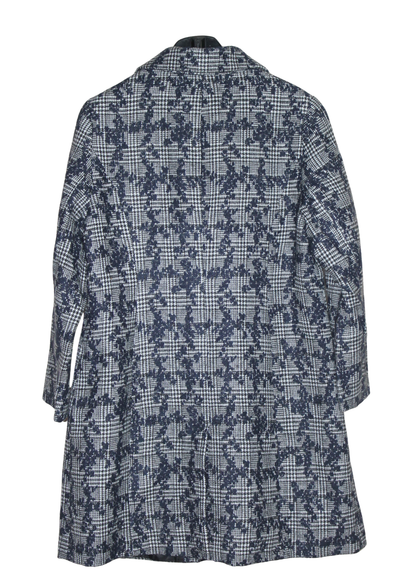 Floral check pattern winter coat