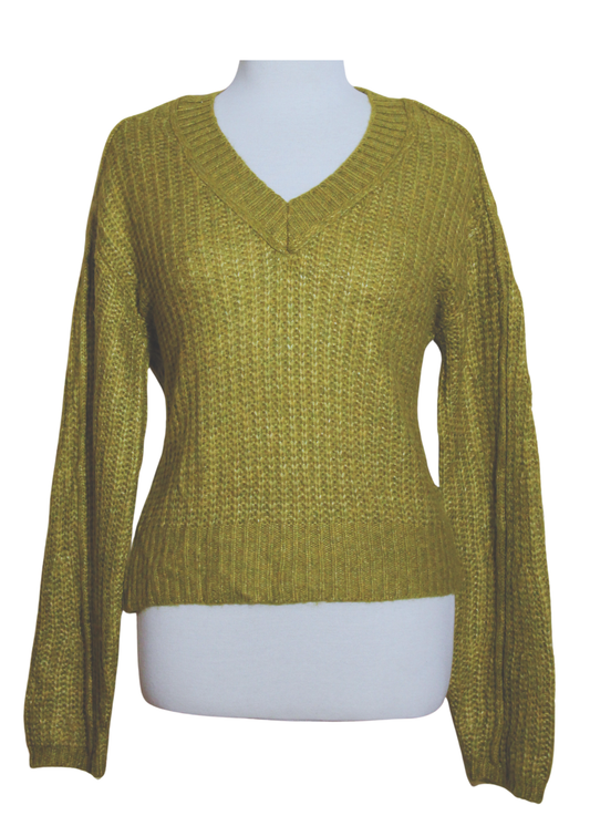 V Neck Cropped Sweater