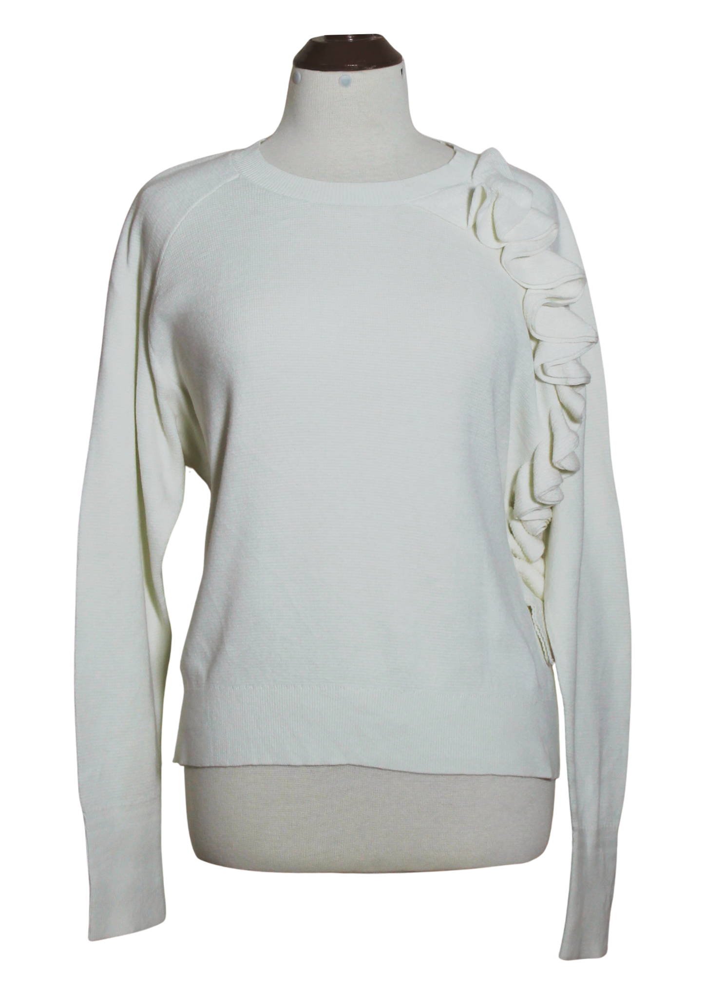 Crew Neck Ruffled Style Sweater