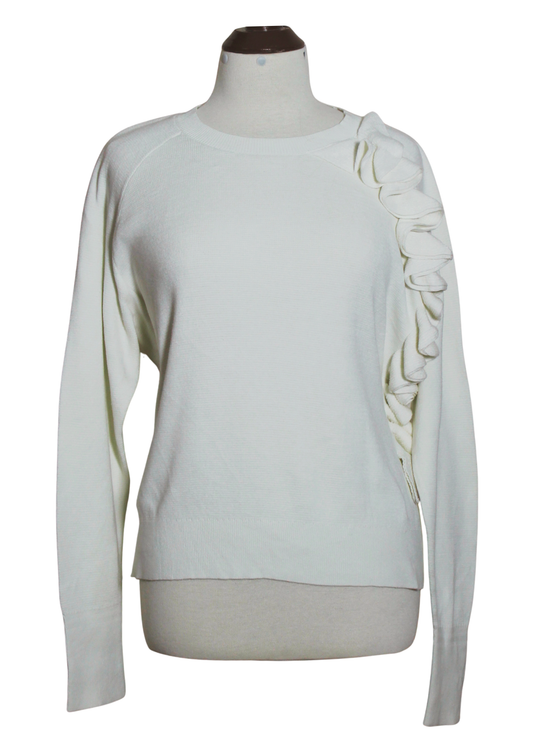 Crew Neck Ruffled Style Sweater