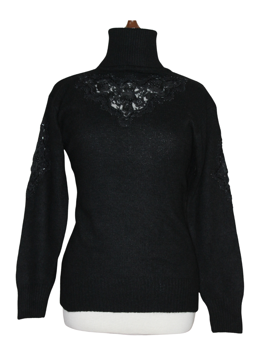Woolen Embellished Turtle Neck