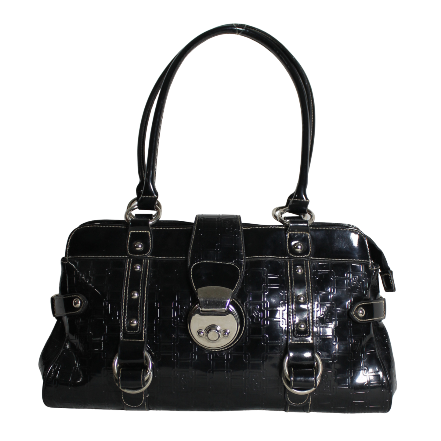 Embossed Patent Faux Leather shoulder Bag