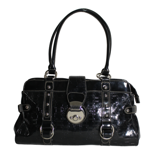 Embossed Patent Faux Leather shoulder Bag