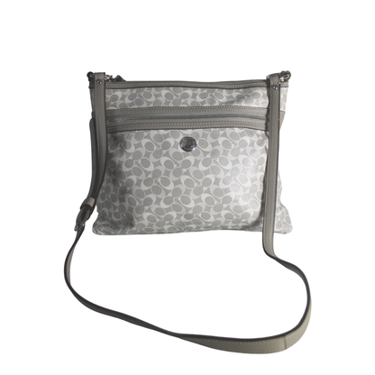 Signature coated Canvas and Leather Cross body Bag