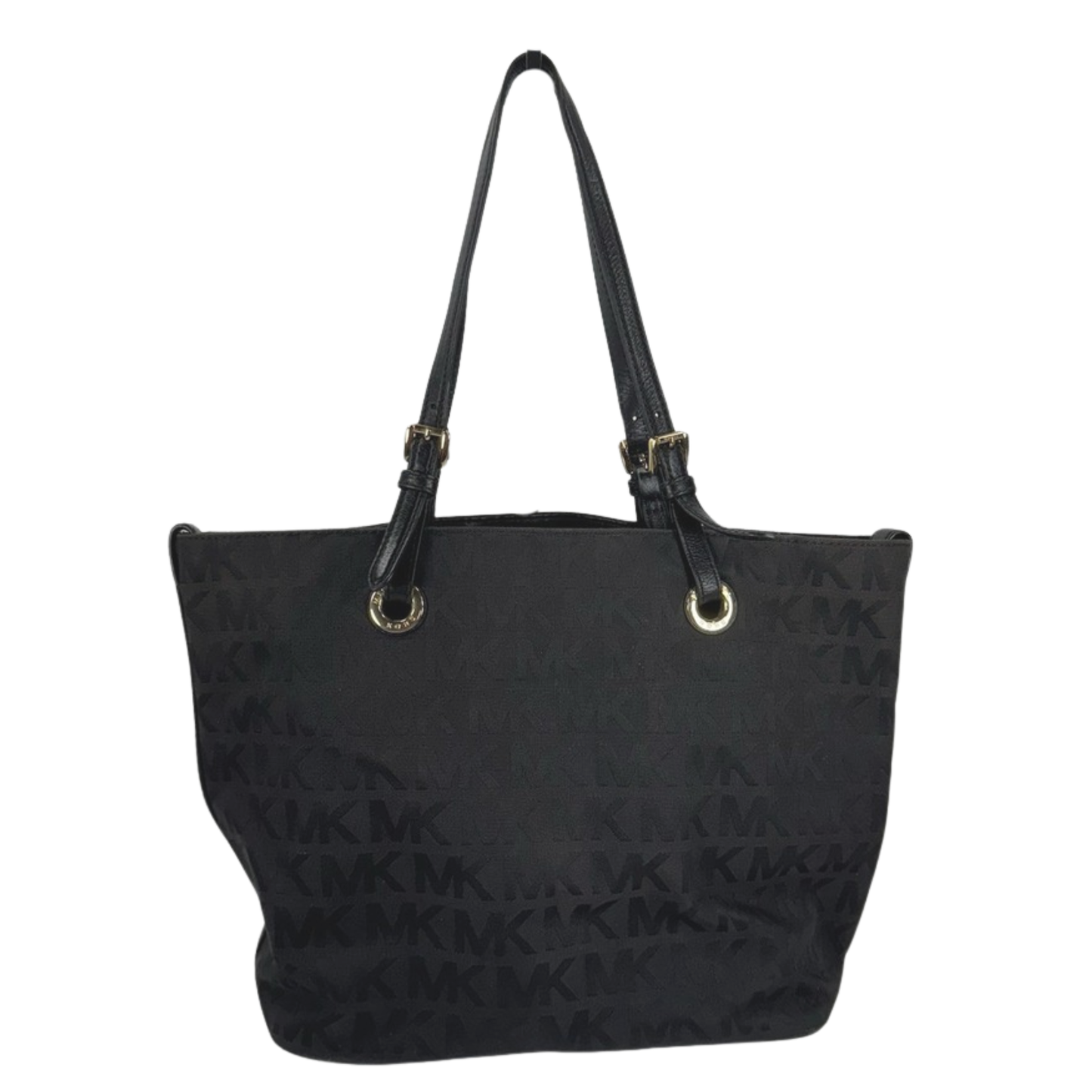 MK Jet set Black MK Print Canvas Tote