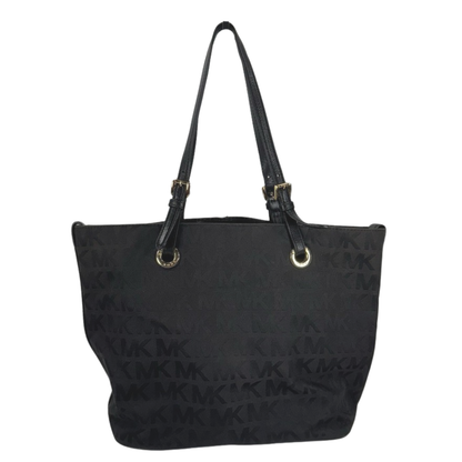 MK Jet set Black MK Print Canvas Tote