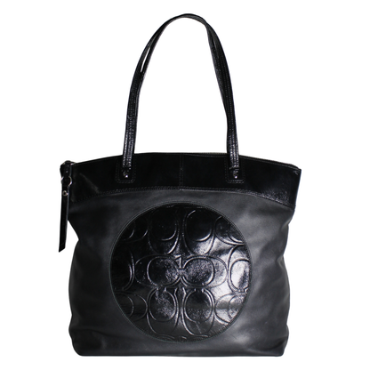 Coach Laura Leather Embossed Signature Tote Bag
