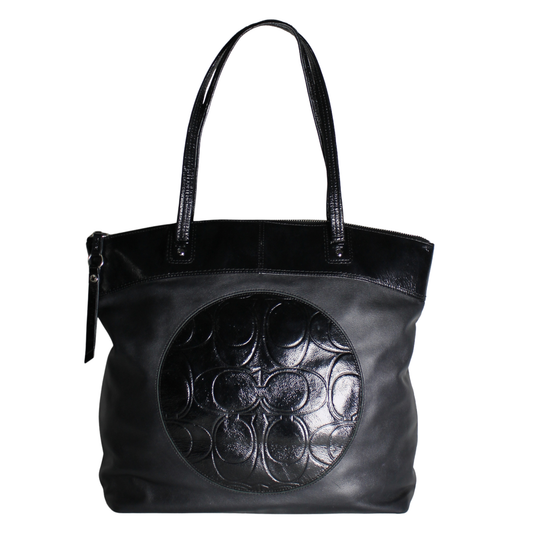 Coach Laura Leather Embossed Signature Tote Bag